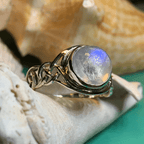 Rhianna Celtic Knot Moonstone Ring in Sterling Silver Ring La Vie Bien Rhianna Celtic Knot Moonstone Ring in Sterling Silver