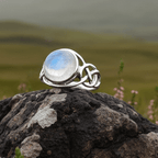 Rhianna Celtic Knot Moonstone Ring in Sterling Silver Ring La Vie Bien Rhianna Celtic Knot Moonstone Ring in Sterling Silver