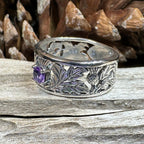 Rhoswen Scottish Thistle Band Ring in Sterling Silver Ring La Vie Bien Rhoswen Scottish Thistle Band Ring in Sterling Silver