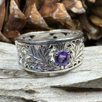 Rhoswen Scottish Thistle Band Ring in Sterling Silver Ring La Vie Bien Rhoswen Scottish Thistle Band Ring in Sterling Silver