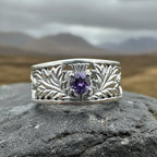 Rhoswen Scottish Thistle Band Ring in Sterling Silver Ring La Vie Bien Rhoswen Scottish Thistle Band Ring in Sterling Silver