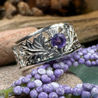 Rhoswen Scottish Thistle Band Ring in Sterling Silver Ring La Vie Bien Rhoswen Scottish Thistle Band Ring in Sterling Silver