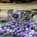 Rhoswen Scottish Thistle Band Ring in Sterling Silver Ring La Vie Bien Rhoswen Scottish Thistle Band Ring in Sterling Silver