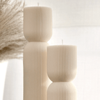 Ribbed Hourglass Pillar Candle