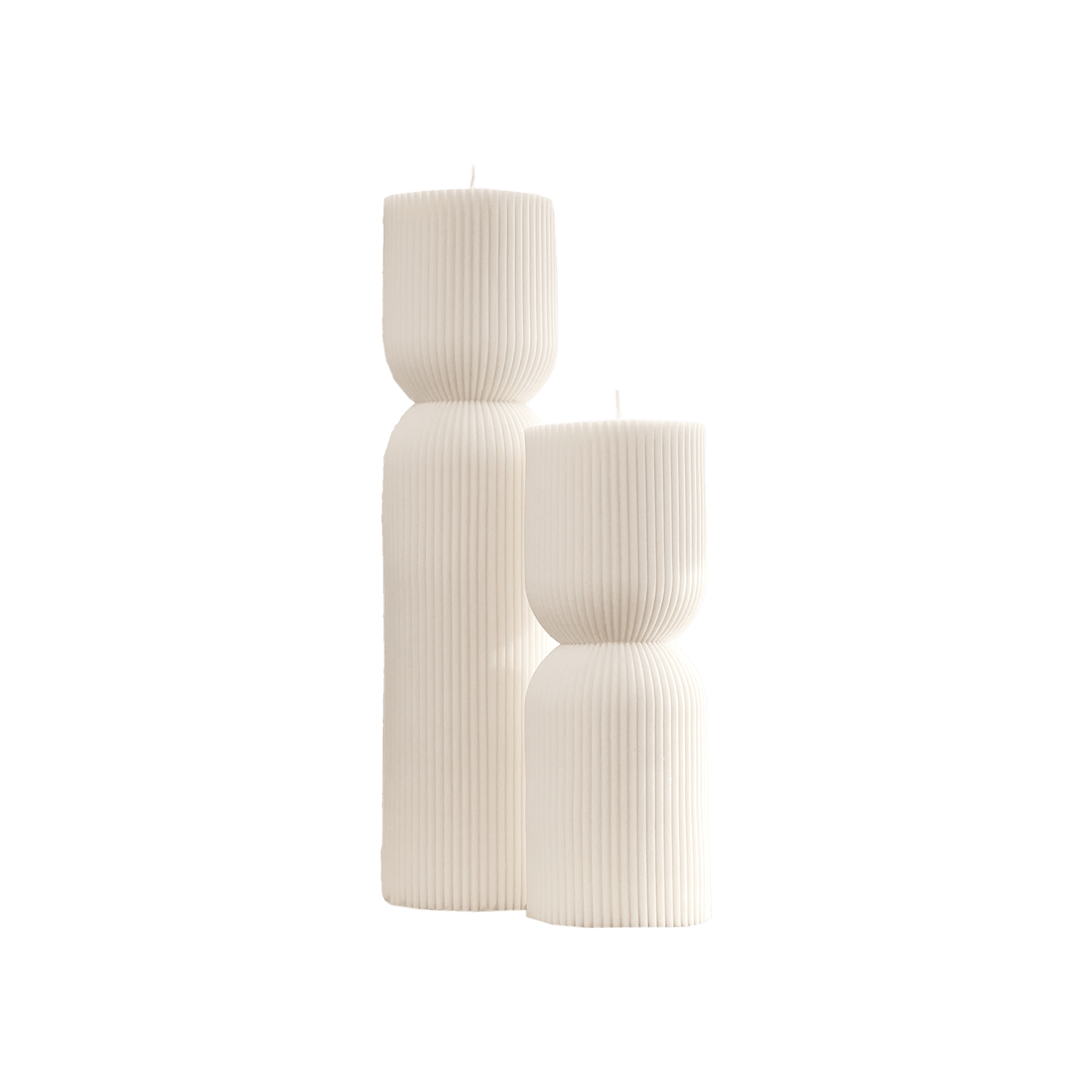 Ribbed Hourglass Pillar Candle