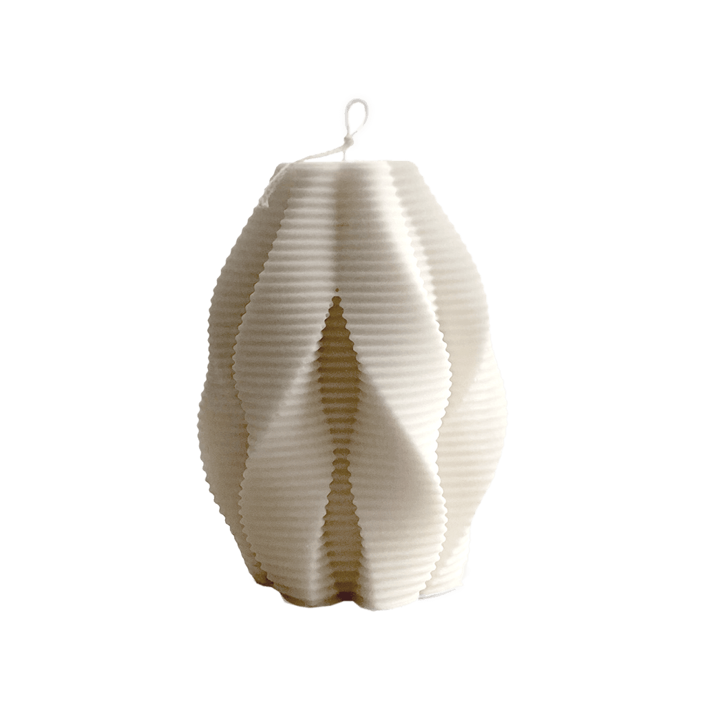 Ribbed Swirl Candle: Cream