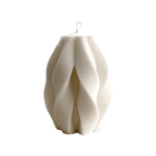Ribbed Swirl Candle: Cream