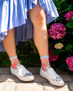 Ribbon Roses Sheer Ankle Sock by Sock Candy