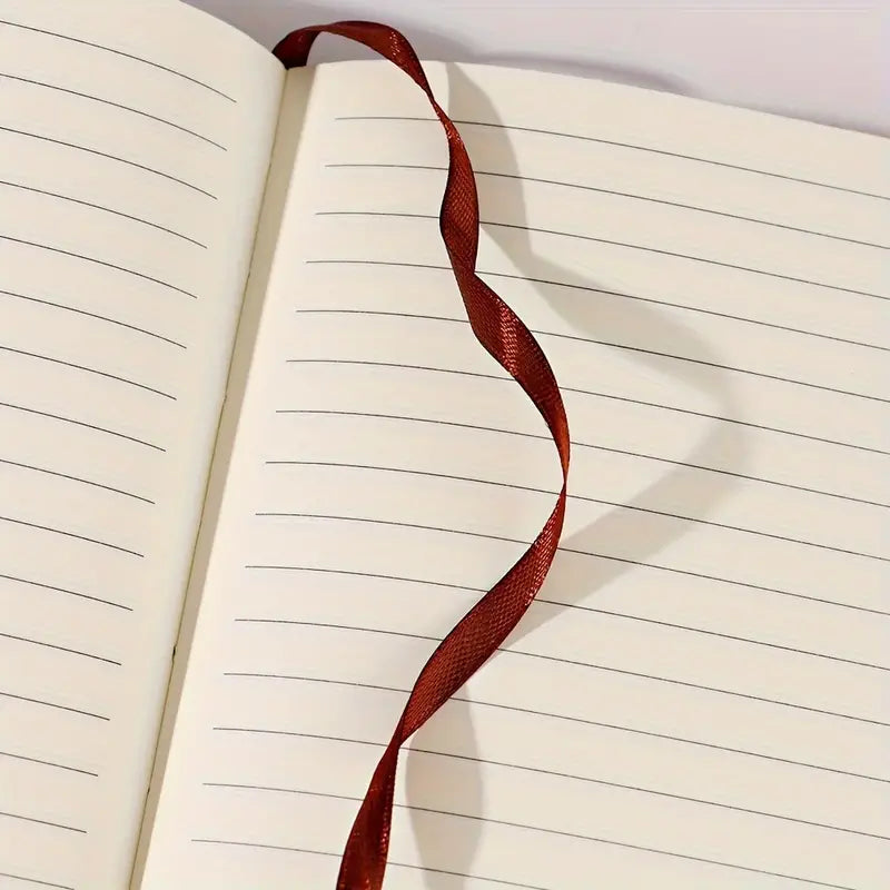 Red Sparkly Faux Leather Glitter Lined Rainbow Hardcover Notebook