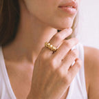 Rica Cobbled Band Ring for Men and Women Rings La Vie Bien Rica Cobbled Band Ring for Men and Women