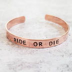 RIDE OR DIE Cuff Bracelet Stamped Cuffs La Vie Bien RIDE OR DIE Cuff Bracelet