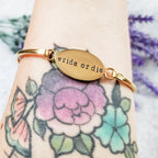RIDE OR DIE Swing Top Bangle Bracelet Stamped Bangles La Vie Bien RIDE OR DIE Swing Top Bangle Bracelet
