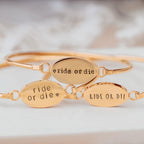 RIDE OR DIE Swing Top Bangle Bracelet Stamped Bangles La Vie Bien RIDE OR DIE Swing Top Bangle Bracelet