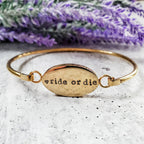 RIDE OR DIE Swing Top Bangle Bracelet Stamped Bangles La Vie Bien RIDE OR DIE Swing Top Bangle Bracelet