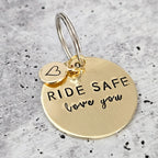 Ride Safe Love You Brass Keychain Key Chains La Vie Bien Ride Safe Love You Brass Keychain
