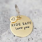 Ride Safe Love You Brass Keychain Key Chains La Vie Bien Ride Safe Love You Brass Keychain