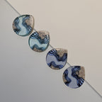 Ridge Stud Earrings – Aquamarine & Ultramarine Resin Teardrops Jewelry La Vie Bien Ridge Stud Earrings – Aquamarine & Ultramarine Resin Teardrops