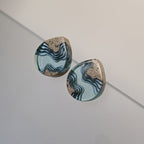 Ridge Stud Earrings – Aquamarine & Ultramarine Resin Teardrops Jewelry La Vie Bien Ridge Stud Earrings – Aquamarine & Ultramarine Resin Teardrops