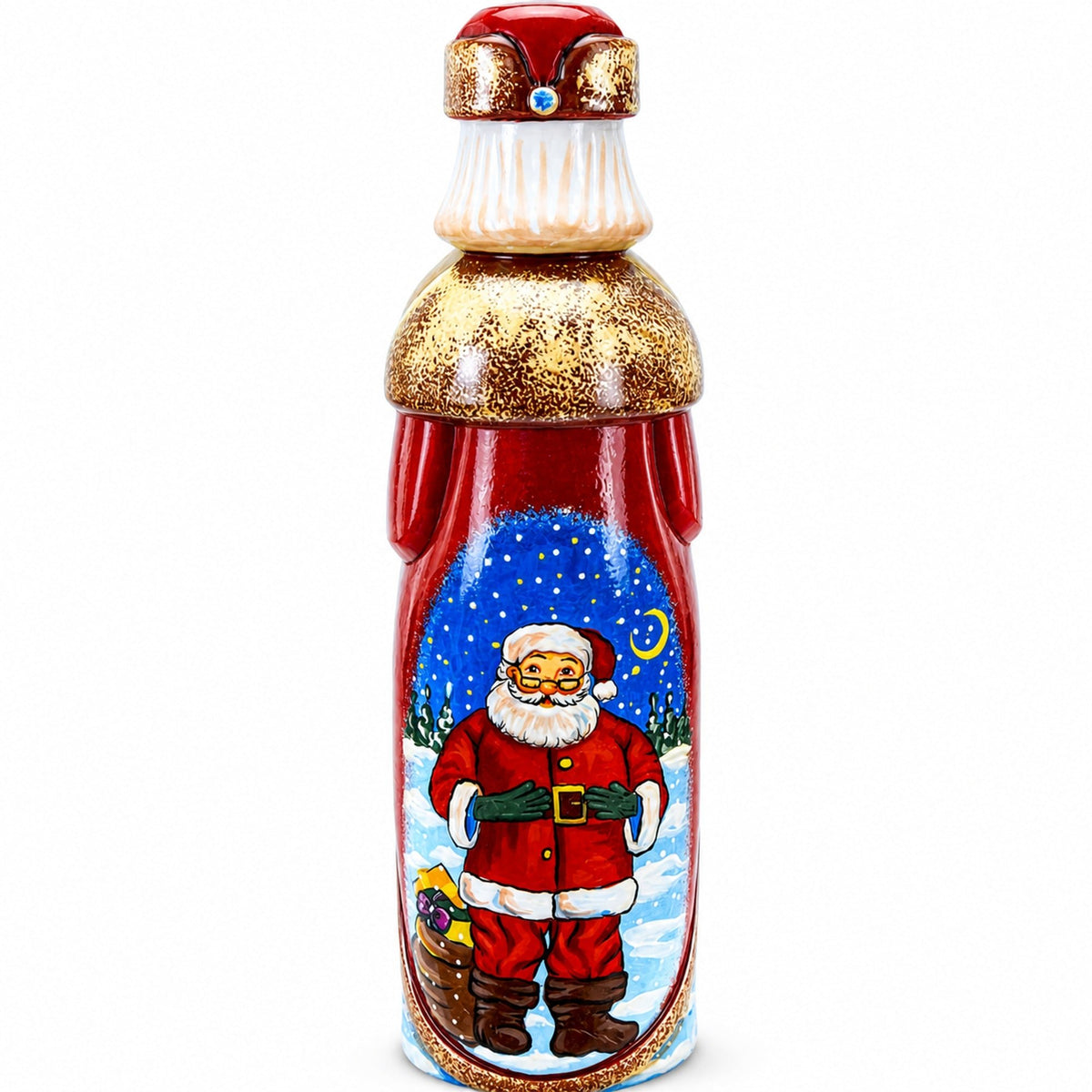 Riding on Air Balloon Hand Carved Solid Wood Santa Figurine 11 Inches Christmas Decor > Carved Wooden Santa La Vie Bien Riding on Air Balloon Hand Carved Solid Wood Santa Figurine 11 Inches