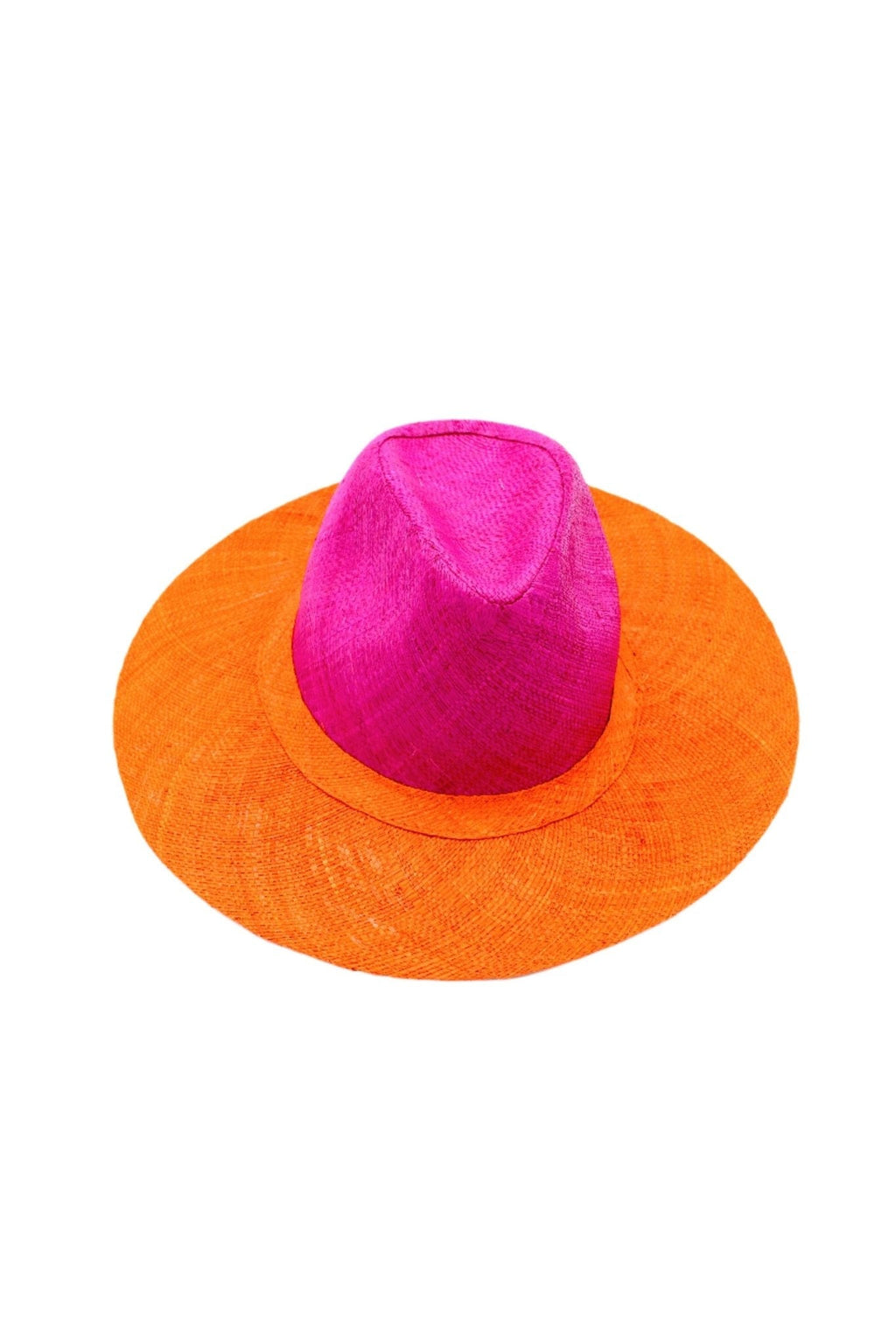 Riley 3" Brim Panama Unisex Two Tone Straw Hat La Vie Bien Riley 3" Brim Panama Unisex Two Tone Straw Hat