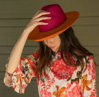 Riley 3" Brim Panama Unisex Two Tone Straw Hat La Vie Bien Riley 3" Brim Panama Unisex Two Tone Straw Hat