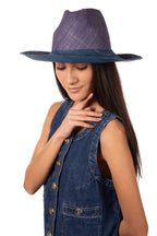 Riley 3" Brim Panama Unisex Two Tone Straw Hat La Vie Bien Riley 3" Brim Panama Unisex Two Tone Straw Hat
