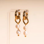 Ripple Pearl Huggie Hoop Charms by Oh Clementine