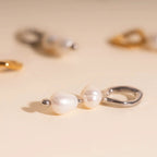 Ripple Pearl Huggie Hoop Charms by Oh Clementine