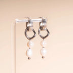 Ripple Pearl Huggie Hoop Charms by Oh Clementine