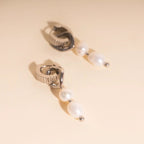 Ripple Pearl Huggie Hoop Charms by Oh Clementine
