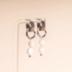 Ripple Pearl Huggie Hoop Charms by Oh Clementine