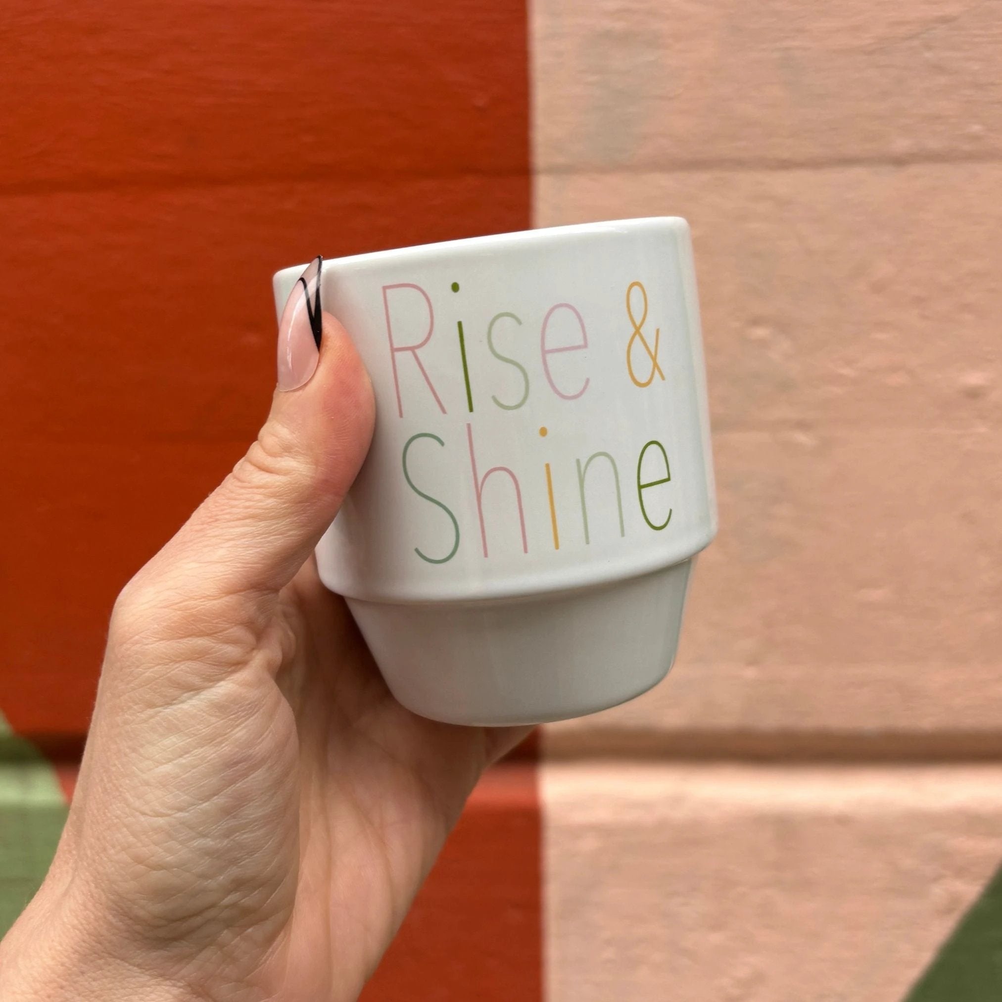 Rise & Shine Ceramic Mug with Bamboo Base by The Bullish Store