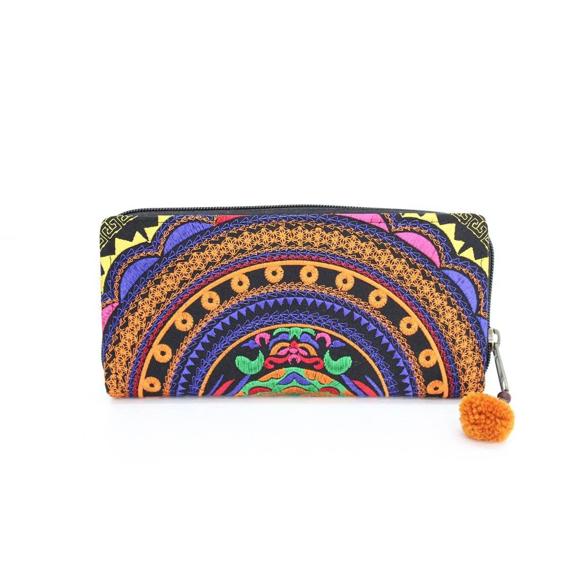 Rising Moon Embroidered Wallet - Thailand Wallets La Vie Bien Rising Moon Embroidered Wallet - Thailand