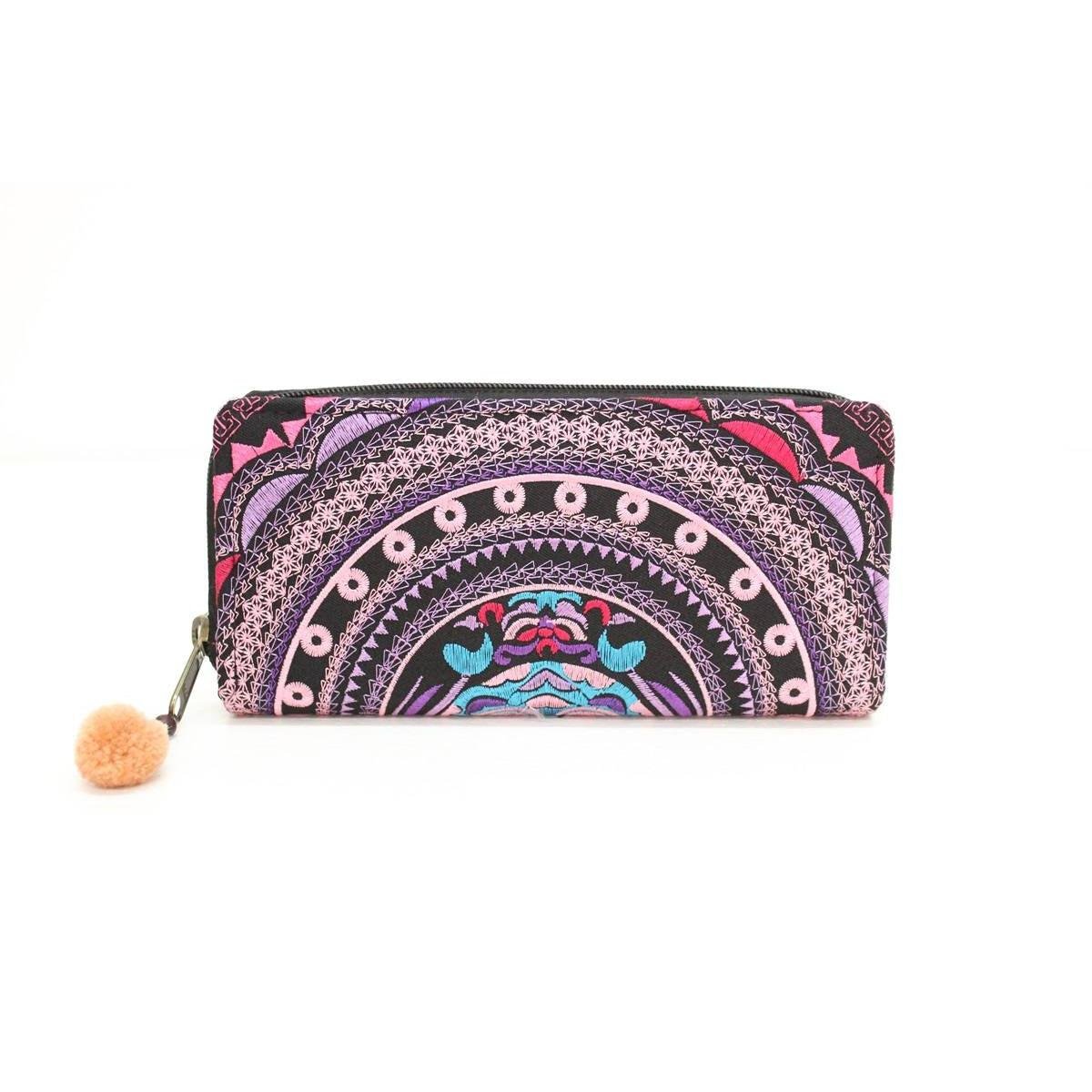 Rising Moon Embroidered Wallet - Thailand Wallets La Vie Bien Rising Moon Embroidered Wallet - Thailand