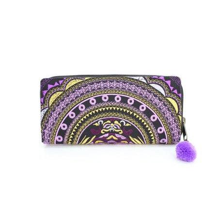Rising Moon Embroidered Wallet - Thailand Wallets La Vie Bien Rising Moon Embroidered Wallet - Thailand