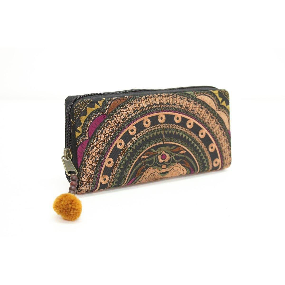 Rising Moon Embroidered Wallet - Thailand Wallets La Vie Bien Rising Moon Embroidered Wallet - Thailand