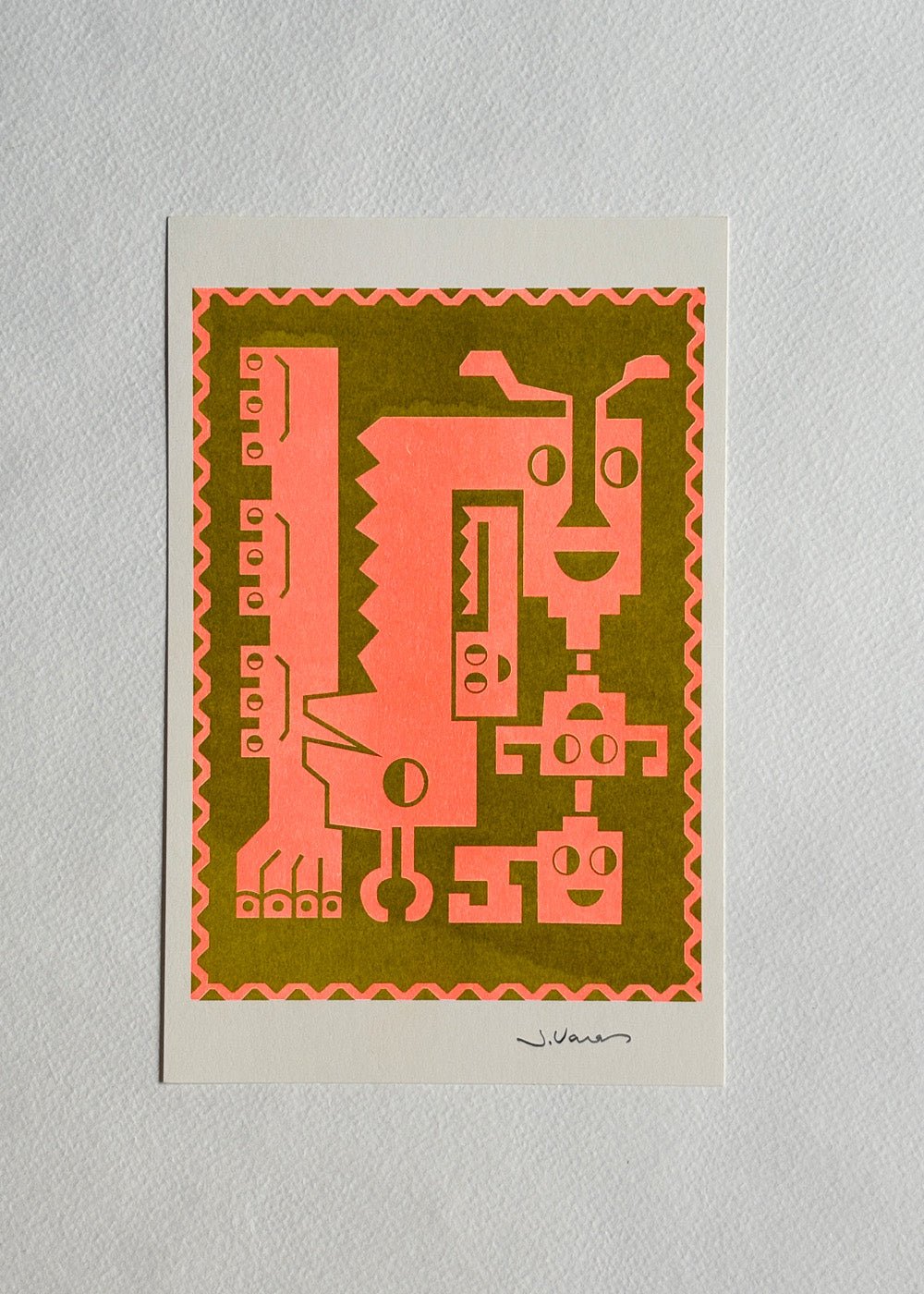 Risograph Print 5" x 7" - "Connected" Print La Vie Bien Risograph Print 5" x 7" - "Connected"