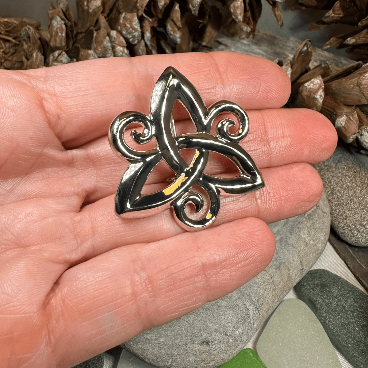 Ritona Celtic Spiral Trinity Knot Brooch Brooch La Vie Bien Ritona Celtic Spiral Trinity Knot Brooch