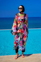 Rivamera Tropical Print Chiffon Kimono - RP2510