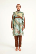 Brown Full Coverage Modest Swimwear Set for Women R2512