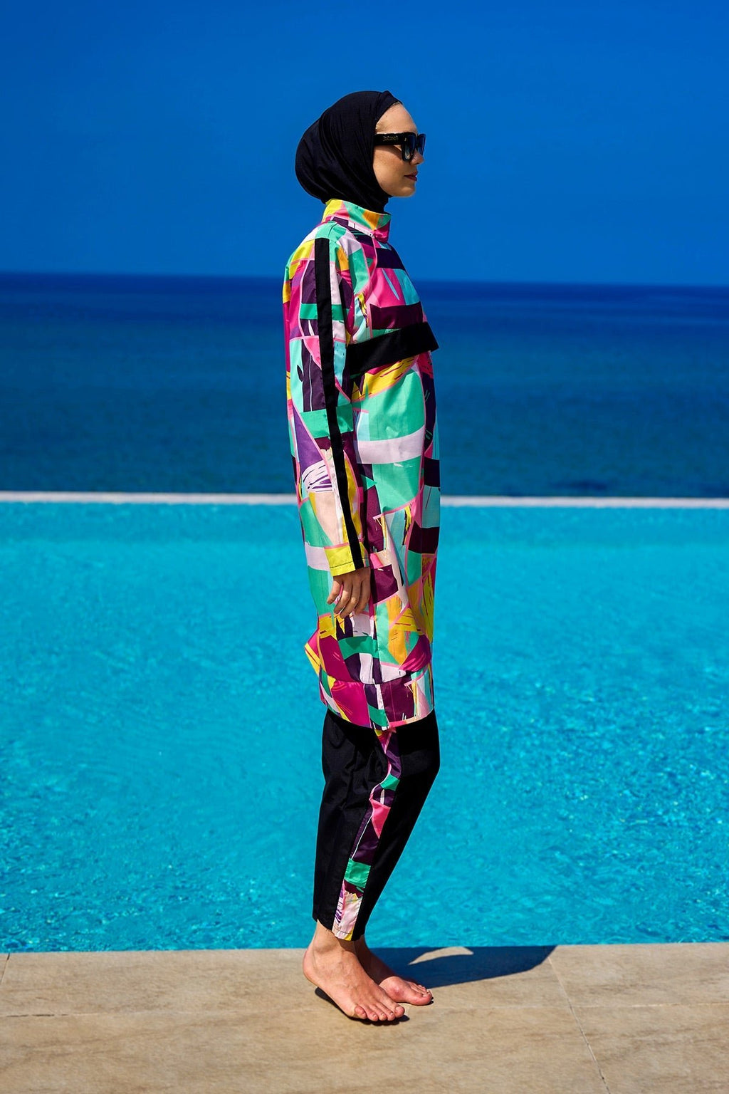 Rivamera Black Full Coverage Burkini Set for R2511 Covered Burkini Swimwear La Vie Bien Rivamera Black Full Coverage Burkini Set for R2511