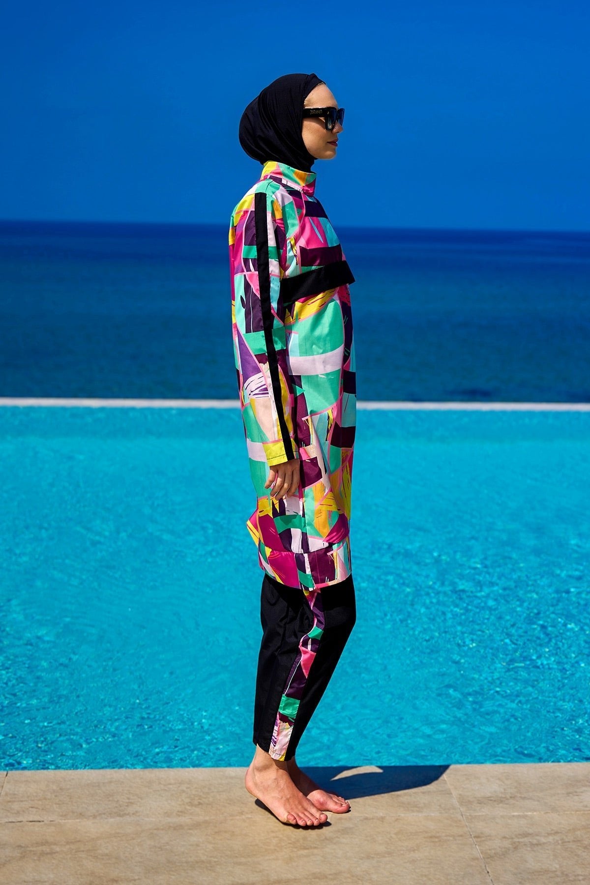 Rivamera Black Full Coverage Burkini Set for R2511 Covered Burkini Swimwear La Vie Bien Rivamera Black Full Coverage Burkini Set for R2511