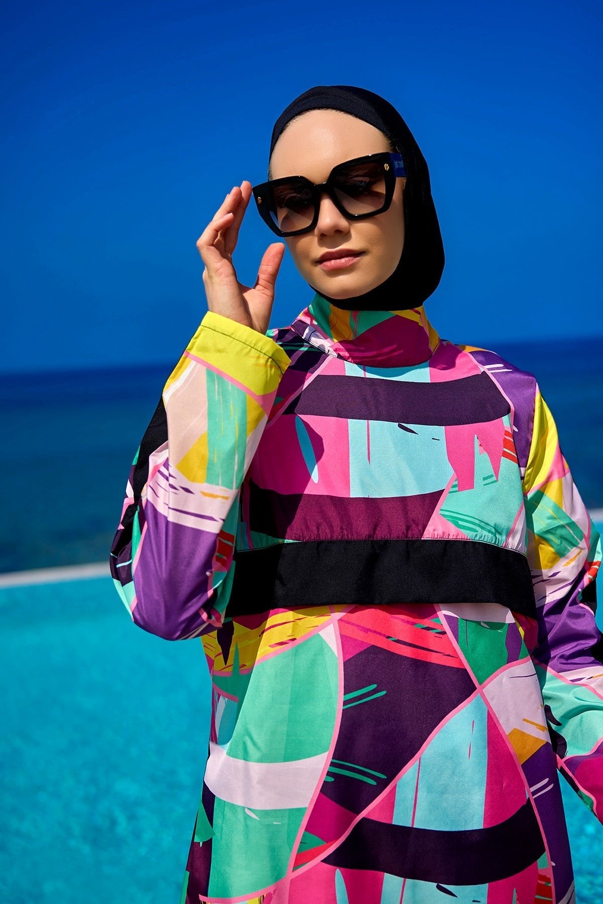 Rivamera Black Full Coverage Burkini Set for R2511 Covered Burkini Swimwear La Vie Bien Rivamera Black Full Coverage Burkini Set for R2511