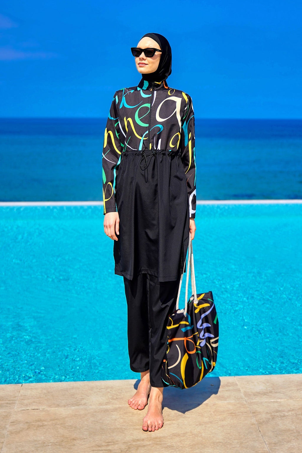 Rivamera Modest Full-Coverage Swimsuit - R2505 Covered Burkini Swimwear La Vie Bien Rivamera Modest Full-Coverage Swimsuit - R2505