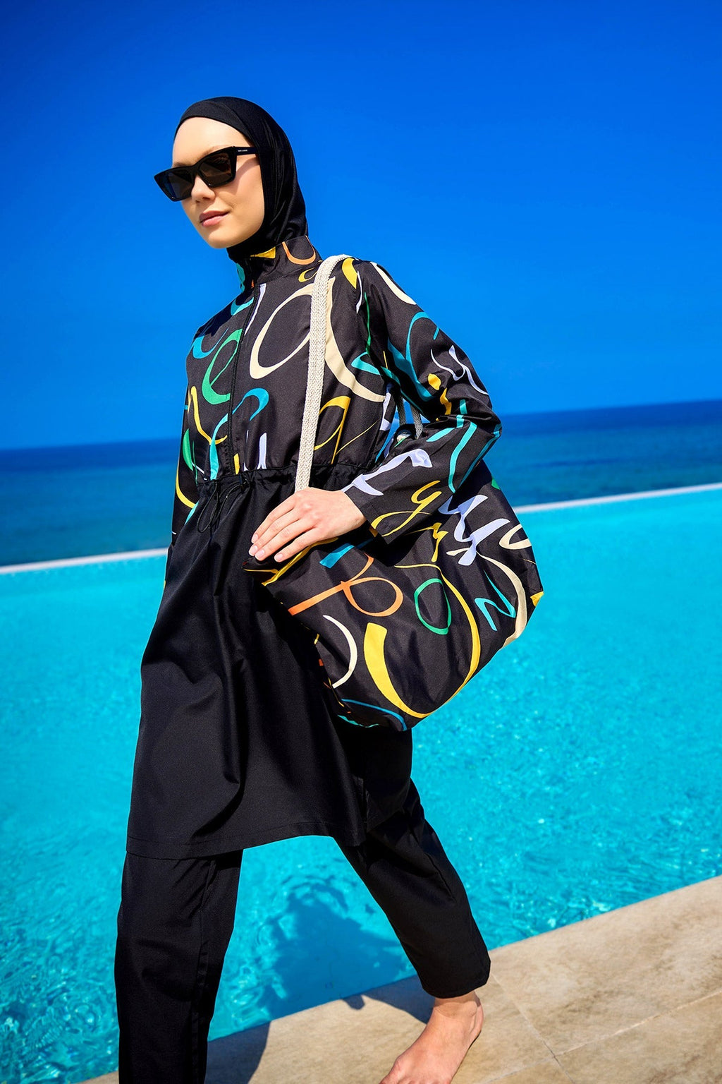 Rivamera Modest Full-Coverage Swimsuit - R2505 Covered Burkini Swimwear La Vie Bien Rivamera Modest Full-Coverage Swimsuit - R2505