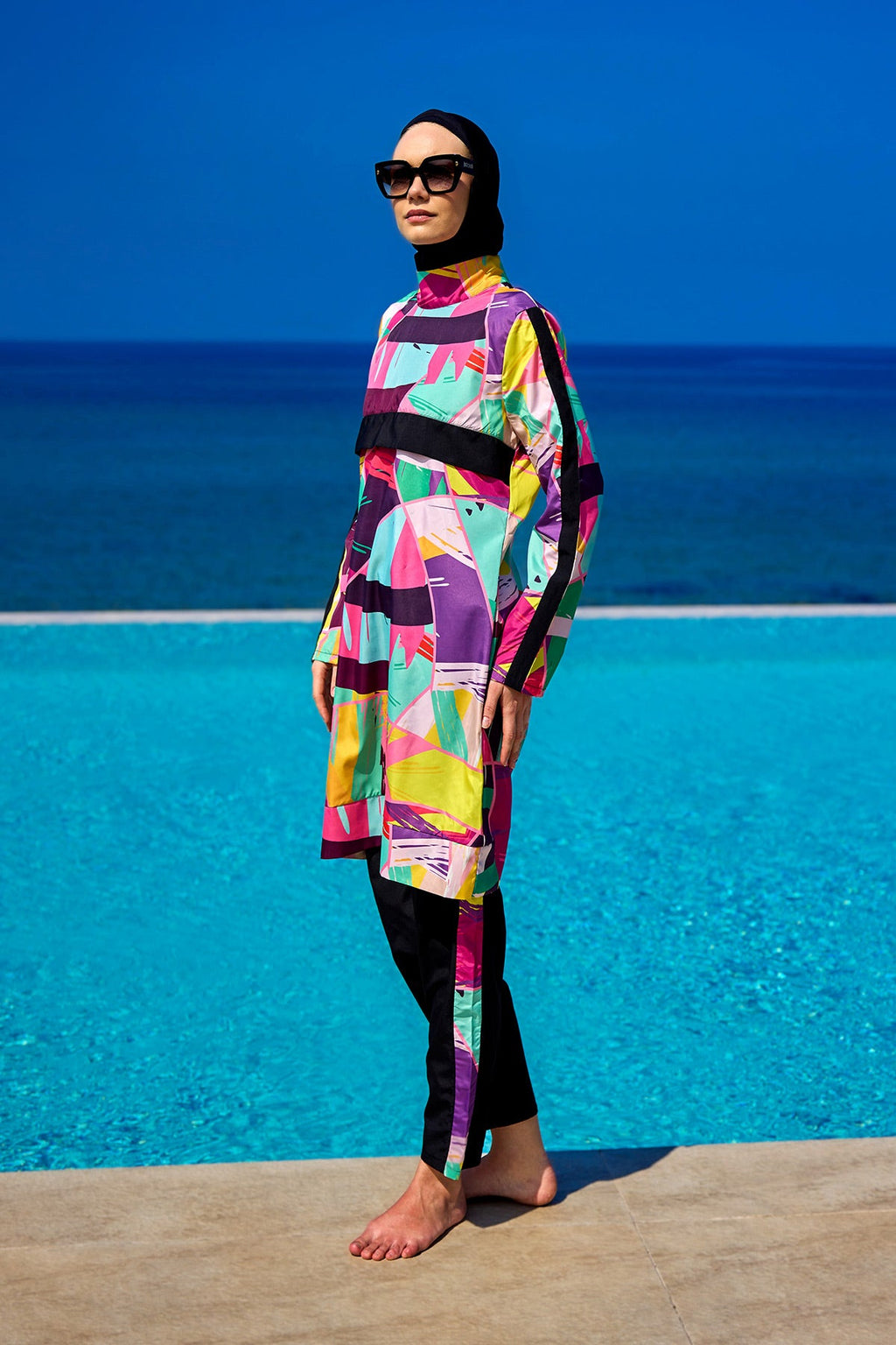 Rivamera Black Full Coverage Burkini Set for R2511