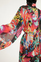 Rivamera Tropical Print Chiffon Kimono - RP2510 Pareo La Vie Bien Rivamera Tropical Print Chiffon Kimono - RP2510