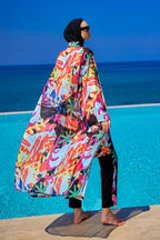 Rivamera Tropical Print Chiffon Kimono - RP2510 Pareo La Vie Bien Rivamera Tropical Print Chiffon Kimono - RP2510