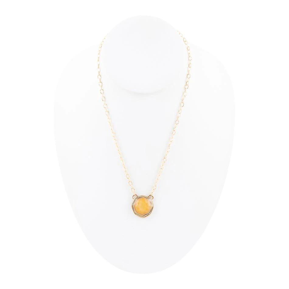 River Rocks Yellow Quartz and Golden Bronze Necklace by Barse Jewelry