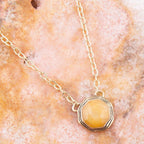 River Rocks Yellow Quartz and Golden Bronze Necklace by Barse Jewelry